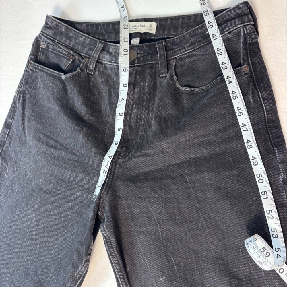 Abercrombie & Fitch Curve Love The Mom High Rise Jeans Black 29 8R - Picture 10 of 11